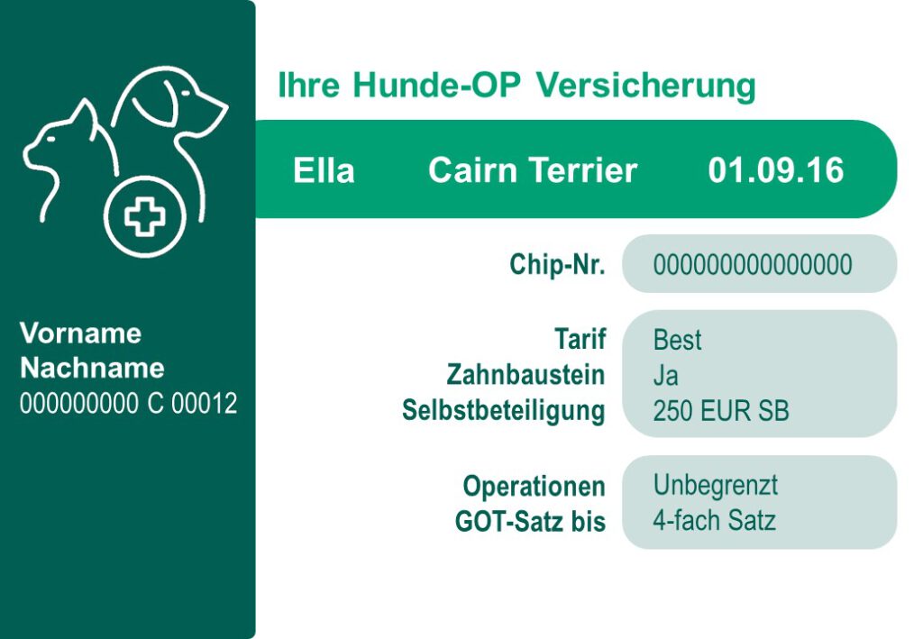 service card hunde-op versicherung hansemerkur