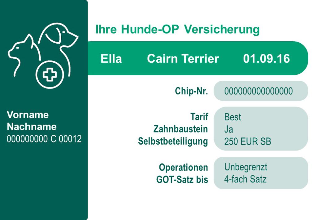 service card hunde-op versicherung hansemerkur